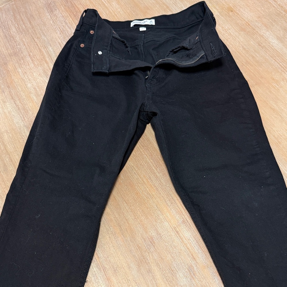 Abercrombie & Fitch Charcoal Ankle Straight Jeans
